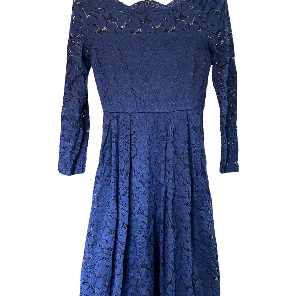 Elegant Blue Lace Dress